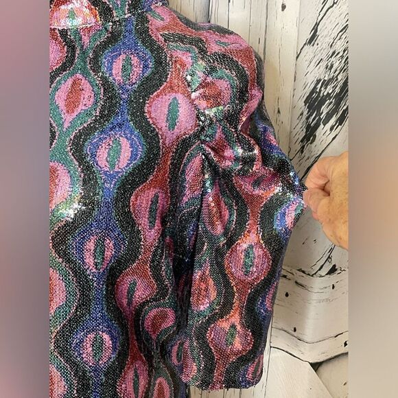 NICOLE MILLER Sequin Top Multicolored M - Picture 5 of 10